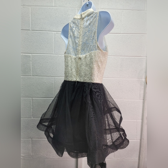 SPEECHLESS High-Neck Lace and Tiered Mesh Formal Prom Dress - Picture 5 of 8